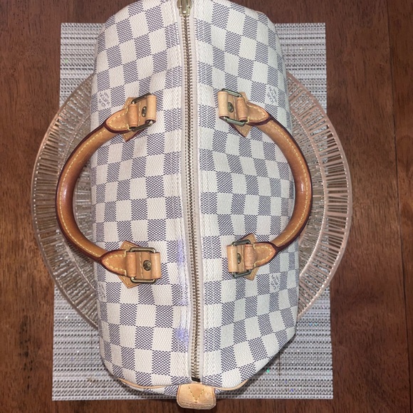 ❤️ LOUIS VUITTON Speedy Bandoulière 30 handbag Damier Azur canvas. 👜 - Picture 3 of 16